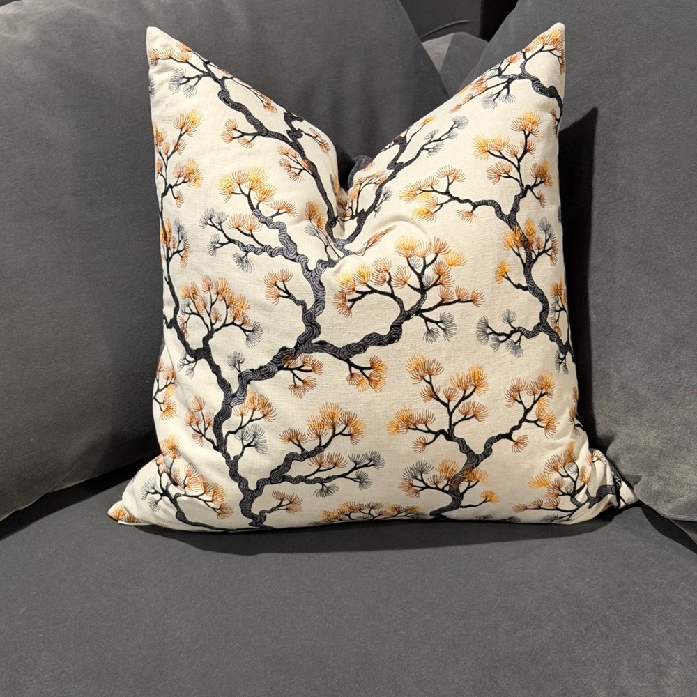DV Kap Home‎ Decorative Pillow Cover | Embroidered Tree Branch Pattern | 23x23"